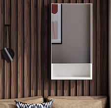 Дзеркальна шафа для ванної з прихованим зберіганням ШВК - 141, колір Білий, фото 4