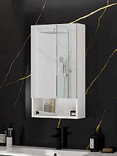 Дзеркальна шафа для ванної з прихованим зберіганням ШВК - 141, колір Білий, фото 5