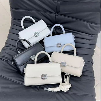 Сумка жіноча прямокутна 24*13 см з клапаном зі штучної шкіри в різних кольорах Janin