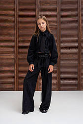 Стильна сорочка в чорному кольорі з краваткою в 164 розмірі