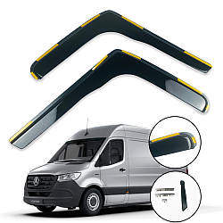 Вітровики для Mercedes Sprinter W907 2018+ (вставні, 2шт) (HAWK)