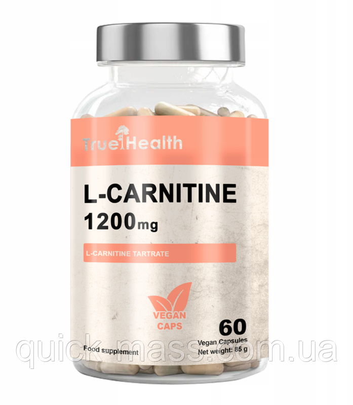 Л-карнитин True Health L-Carnitine 1200mg - 60 caps, фото 1