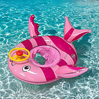 Дитяче коло для плавання Рибка, надувне, 72x63см, Рожевий