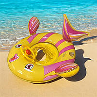 Дитяче коло для плавання Рибка, надувне, 72x63см, Жовтий