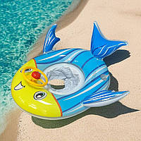 Дитяче коло для плавання Рибка, надувне, 72x63см, Жовто-блакитний