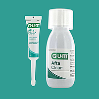 Набір засобів для догляду за ротовою порожниною GUM Afta Clear проти травм і виразок Гель 10 мл та ополіскувач 120 мл