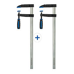 Класична F-подібна струбцина Sauter 600x120 мм з чавунними губками, 2 шт.