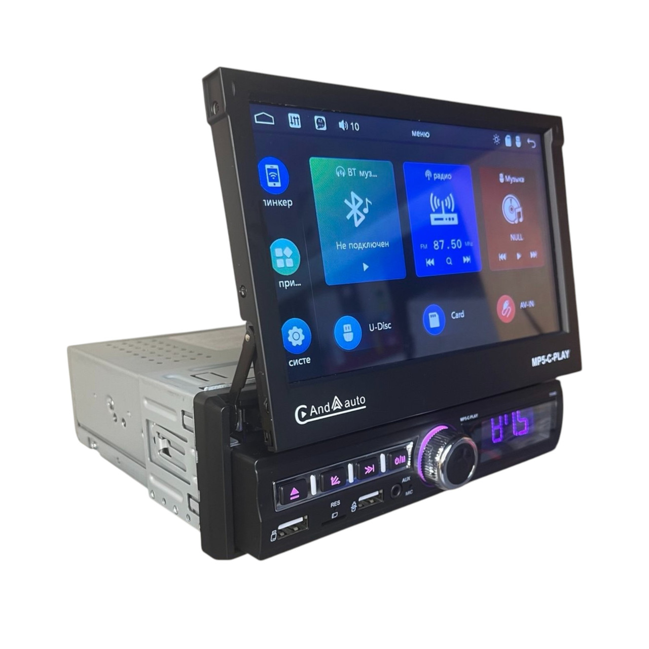 Автомагнітола Carplay 7110C MP5, 7" висувний сенсорний екран, Bluetooth/FM/USB, 4×45 Вт, фото 1