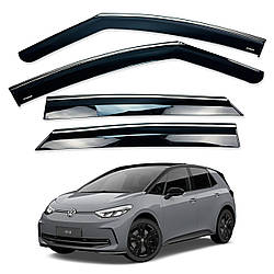 Вітровики для Volkswagen ID.3 2021+ з нерж. хром полоскою (HAWK)