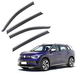 Вітровики для Volkswagen ID.6 2021+ з нерж. хром полоскою (HAWK)