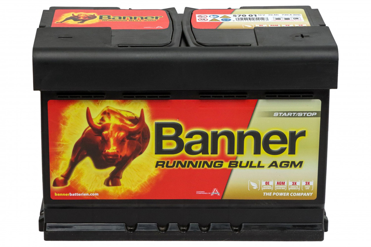 Акумулятор BANNER Agm 12v 70ah 720a R+ 278*175*190mm (888526), фото 1