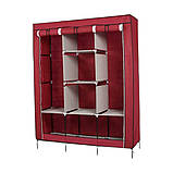 Шафа для одягу тканинна Multifunctional Storage Wardrobe Червона, фото 2