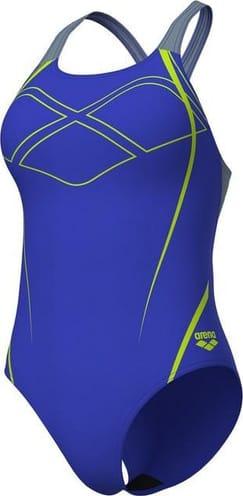Купальник закритий для жінок Arena GRAPHIC SWIMSUIT SWIM PRO BACK синій, жовтий Жін 38 Акція, знижка
