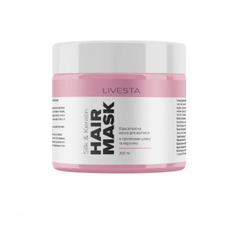 Маска для волосся відновлююча з протеїнами шовку та кератину LIVESTA, 300 мл, фото 1