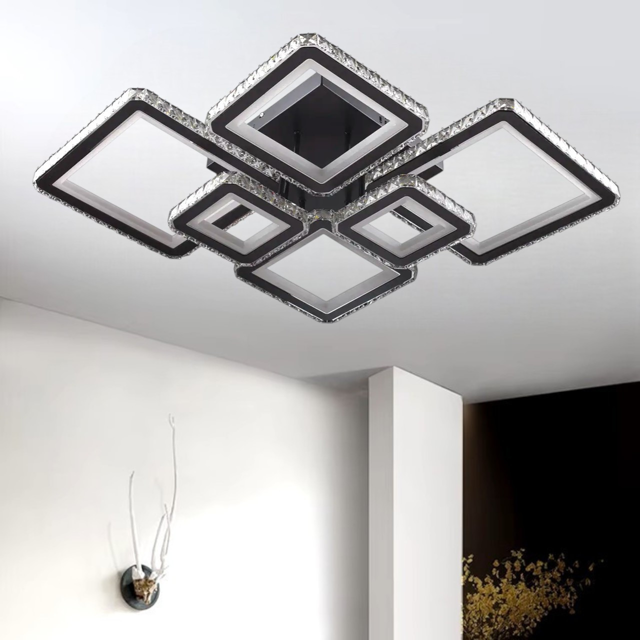 Люстра світлодіодна SY-19376/4+2 BK+CR, фото 1