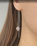 Срібні протяжки сердечки, фото 3