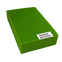 Вощина для свічок 42 см*26 см із бджолиного воску, 10 листів. Колір зелений.