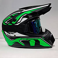 Мото шлем Эндуро Pit bike green Sparck + очки в подарок