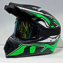 Мото шолом Ендуро Pit bike green Sparck + окуляри в подарунок, фото 2
