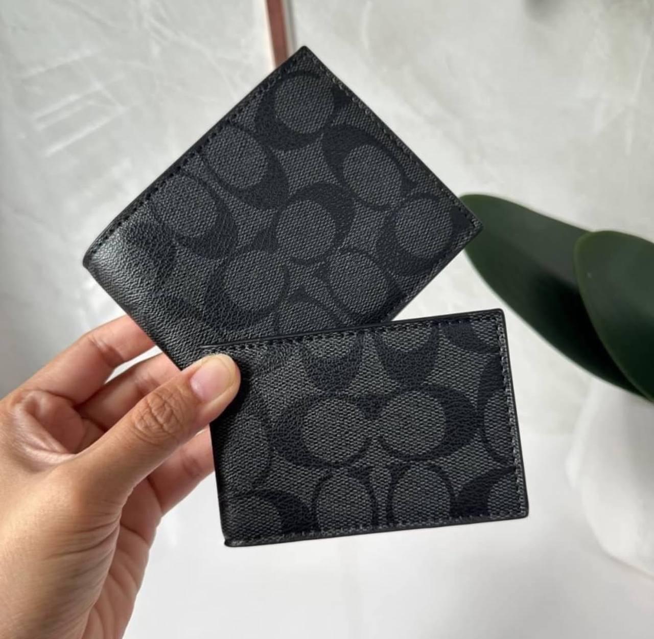 Чоловічий чорний портмоне Coach, фото 1