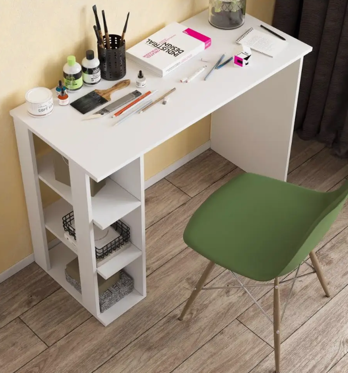 Комп'ютерний стіл 2 в 1 (стіл-стелаж) код (СЛ-77), колір Білий, фото 1