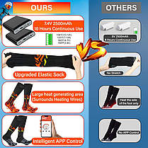 Термошкарпетки OTSEZE 3,7V 5000mAh з акумулятором, керовані через додаток, для чоловіків і жінок, фото 3