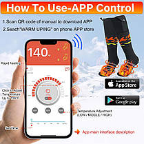 Термошкарпетки OTSEZE 3,7V 5000mAh з акумулятором, керовані через додаток, для чоловіків і жінок, фото 4