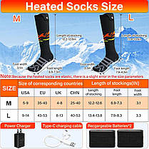 Термошкарпетки OTSEZE 3,7V 5000mAh з акумулятором, керовані через додаток, для чоловіків і жінок, фото 5