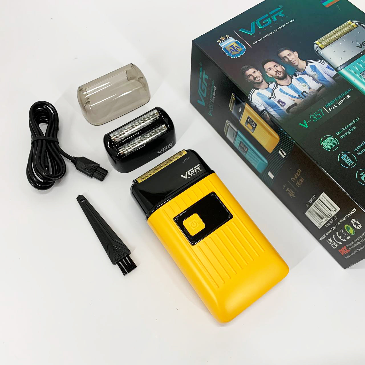 Електробритва портативна чоловіча VGR V-357 професійна бритва Шейвер. Колір: жовтий, фото 1