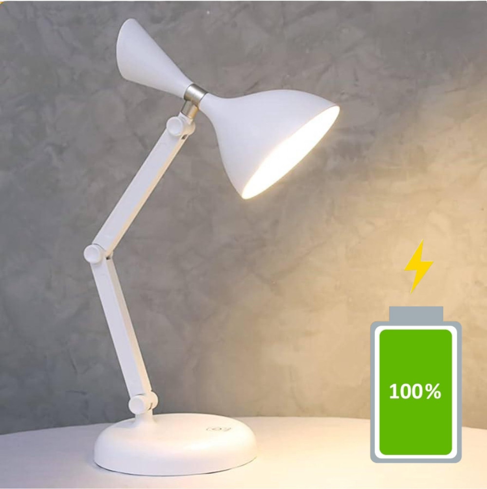 Акумуляторна настільна лампа LD-1025 на підставці для освітлення робочого місця (USB в комплекті) Білий, фото 1