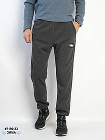 7190-33 Спортивні штани чоловічі на манжеті тринитка на флісі напівбатал (5 од: 50,52,54,56,58)