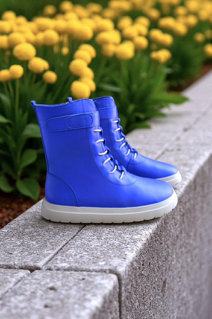 Шкіряні черевики на плоскій підошві, фото 1