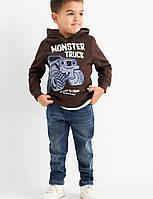 Дитячий утеплений світшот з капюшоном для хлопчика 92см (2Y)