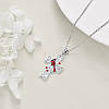 Сріблястий кулон на ланцюжку хрестик з кельтськими вузлами та птахом Червоний кардинал 1.2 см 45+5 см LuxAurum402, фото 2