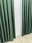 Однотонна лляна плетена штора "Asil" з підкладкою blackout, колір зелений, фото 4