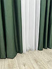 Однотонна лляна плетена штора "Asil" з підкладкою blackout, колір зелений, фото 6