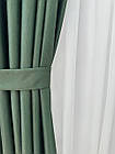 Однотонна лляна плетена штора "Asil" з підкладкою blackout, колір зелений, фото 7