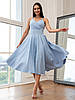 Витончене коктейльне плаття на бретелях Daniel, блакитне, фото 2