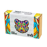 Фігурний дерев'яний пазл A4 Бурий Ведмедик PuzA4-01727, 22 деталі