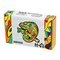 Фігурний дерев'яний пазл A4 Хамелеон PuzA4-01746, 69 деталей