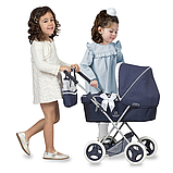 Коляска для ляльок DeCuevas Vintage із сумочкою та парасолькою (розмір 65-38-в64 см) 85044 Синя, фото 3