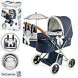 Коляска для ляльок DeCuevas Vintage із сумочкою та парасолькою (розмір 65-38-в64 см) 85044 Синя, фото 6