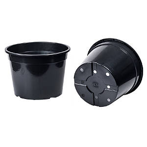 Контейнер-горщик 0,5 л, чорний, 11 х 8,5 см, Польща, круглий для вирощування рослин