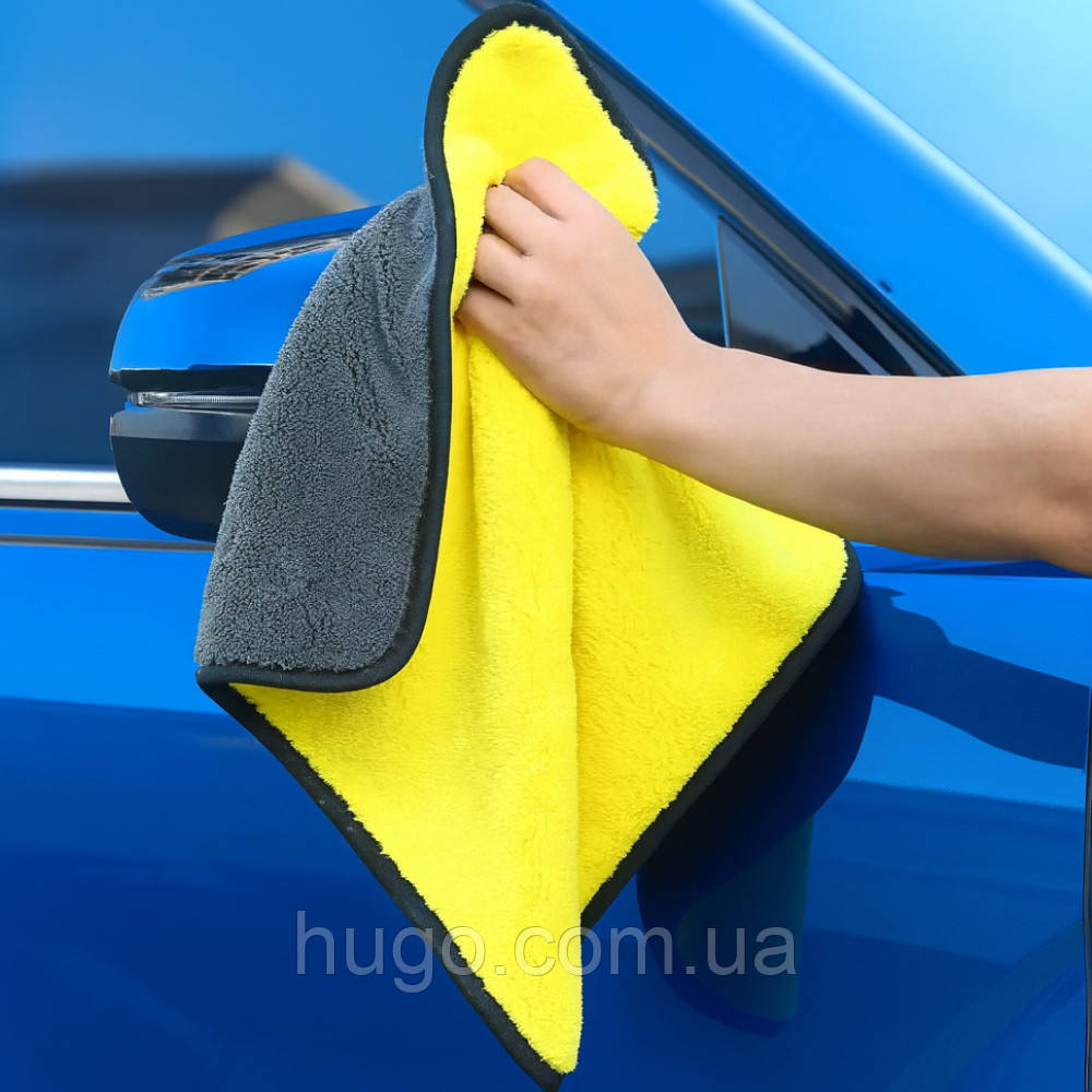 Рушник із мікрофібри 30х30 см / Двосторонній рушник для авто / Авторушник для полірування, фото 1