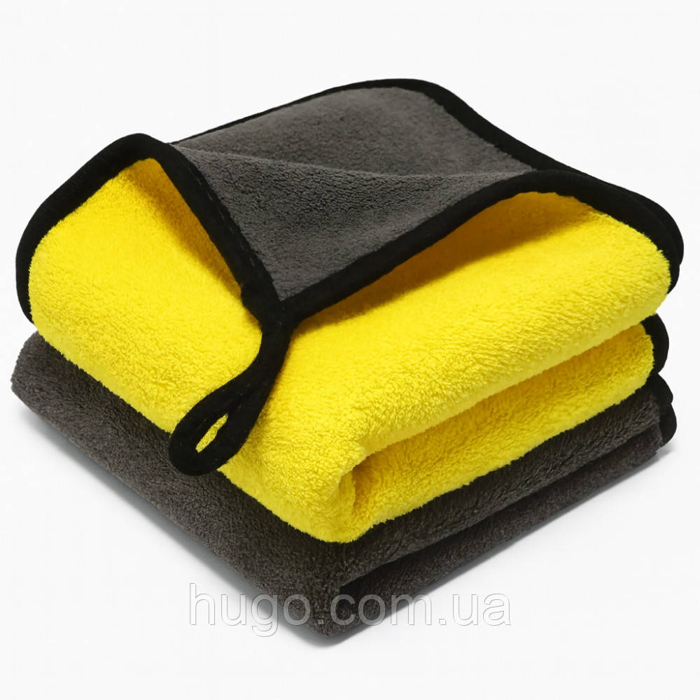 Комплект 2шт Рушник із мікрофібри 30х30 см / Двосторонній рушник для машини / Авторушник, фото 1