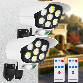 Набір 2 вуличних ліхтарів на сонячній батареї у вигляді камери JLP 2178 / Вуличний світильник з датчиком руху