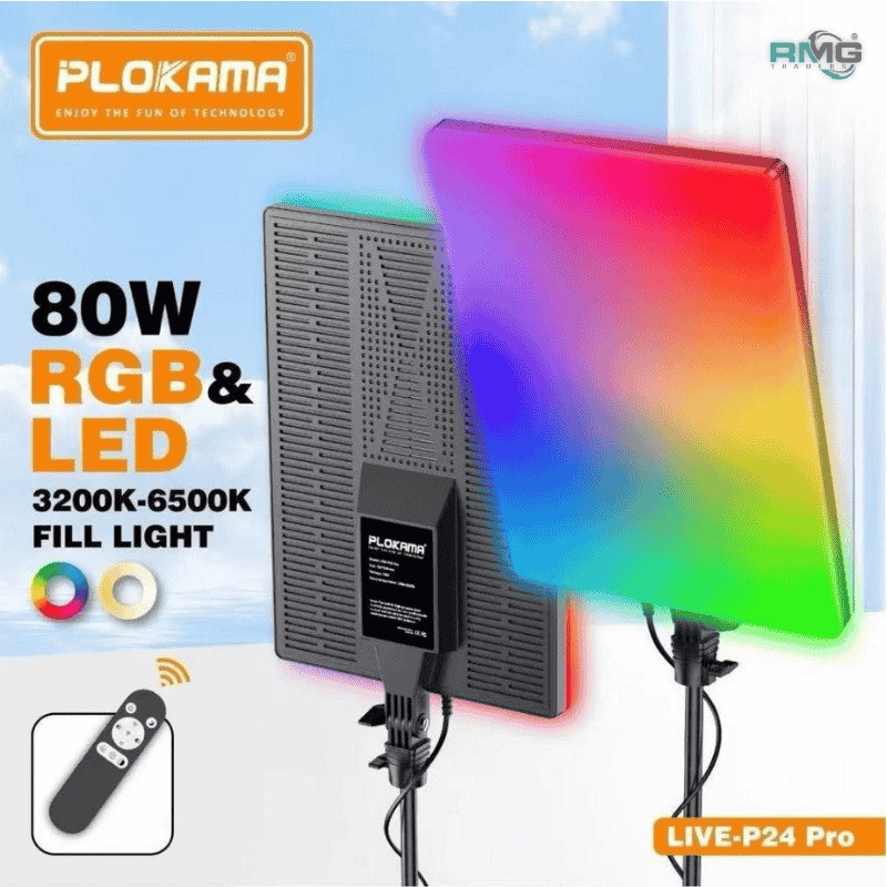 Світлодіодна RGB лампа Plokama Live-P19 Pro 80Вт Професійне світло для відео та прямих ефірів, фото 1