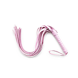 Рожевий батіг багатохвостка для БДСМ ігор, Флоггер для рольових ігор, Хлист з плетеною ручкою, Інтимні іграшки, фото 2
