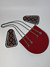 Набір шкіряної фурнітури для сумки МК 10.0, колір червоний, БЕЗ замка, принт вишиванка, фото 2
