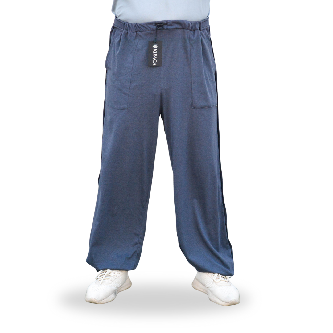 Адаптивні штани легкі трикотаж бавовна темно сірі батал, фото 1